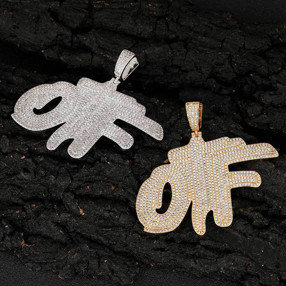 Iced Out Hip Hop Jewelry OTF Pendant Necklace Supplier