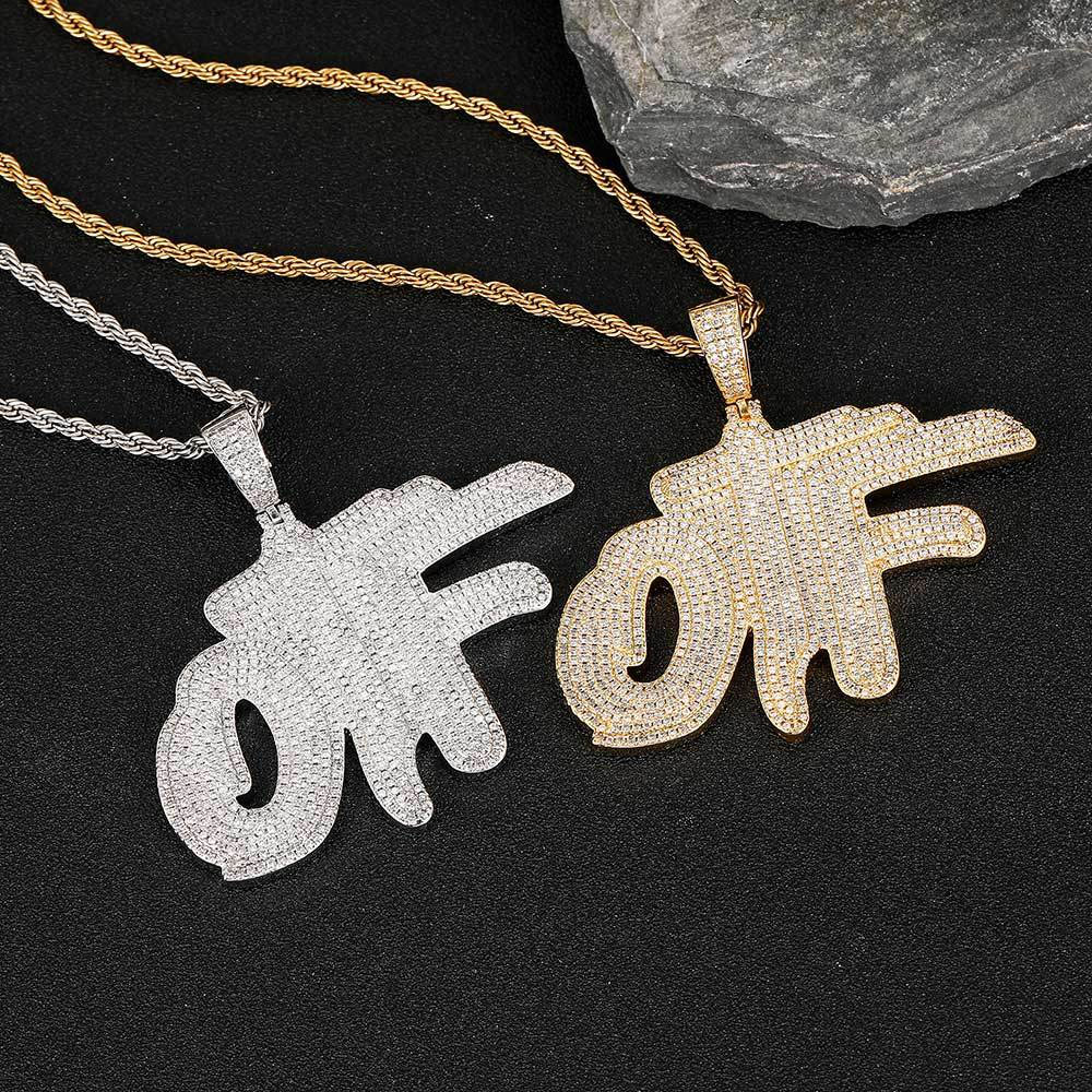 Iced Out Hip Hop Jewelry OTF Pendant Necklace Vendor