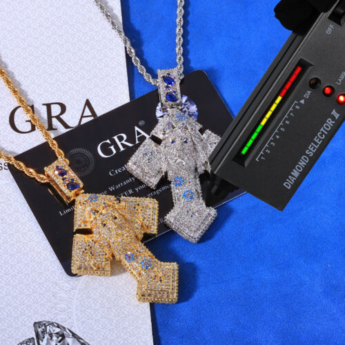 Iced Out Moissanite 925 Silver Jesus Cross Pendant Necklace Wholesale