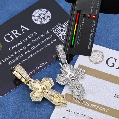 Iced Out Moissanite Jesus Crucifix Pendant Necklace Wholesale