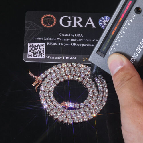 Iced Out Moissanite Tennis Chain on Brass Base