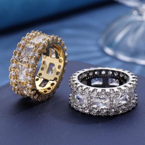 Cubic Zirconia Princess Cut Eternity Band Ring