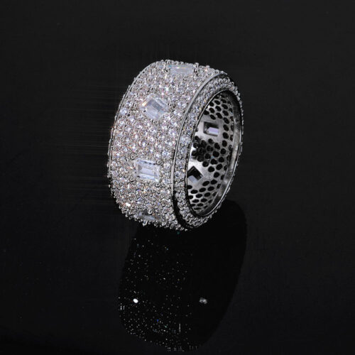 Large Luxury Hip Hop Iced Out CZ Band Ring Wholesale