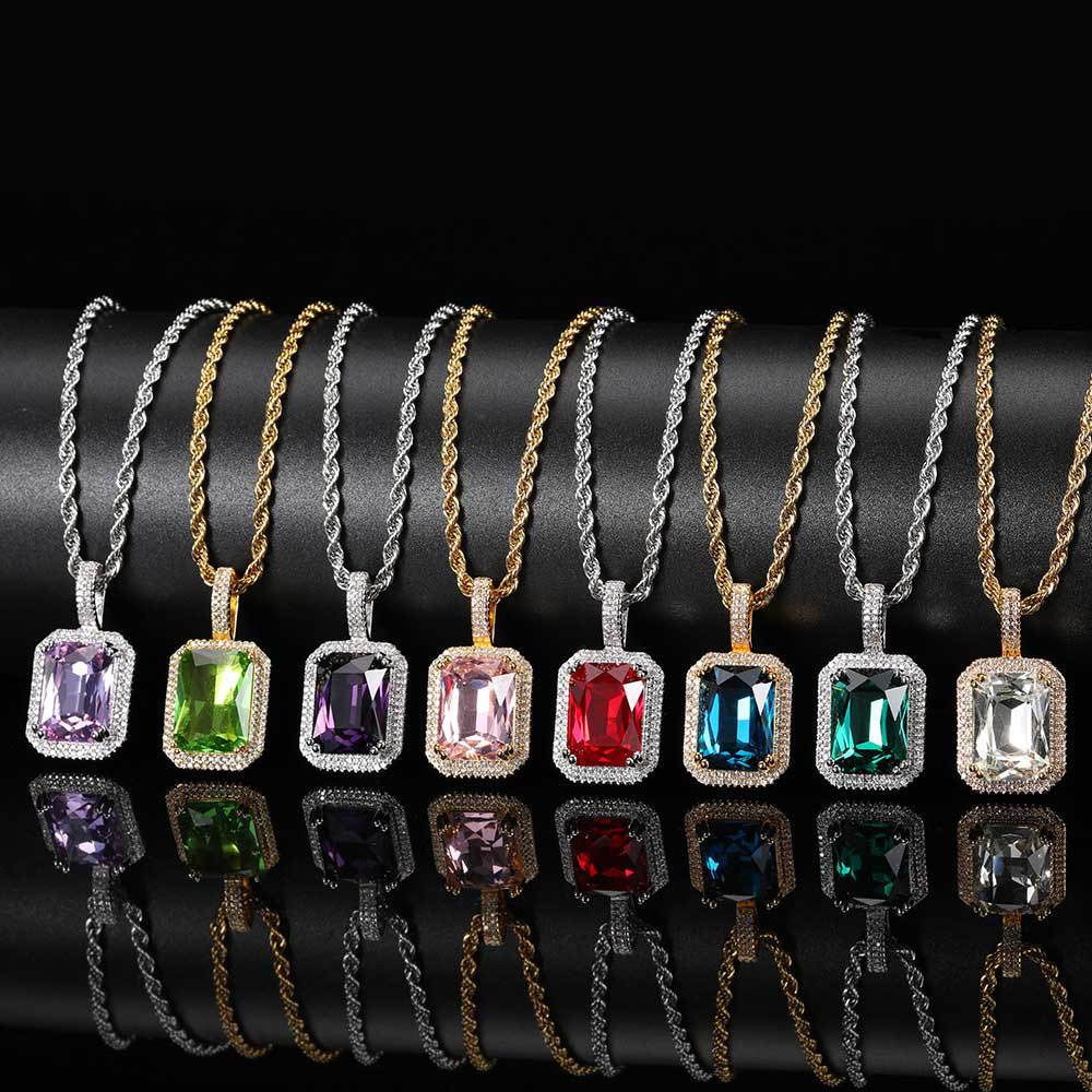 Luxurious Emerald Cut Cubic Zirconia Pendant Factory