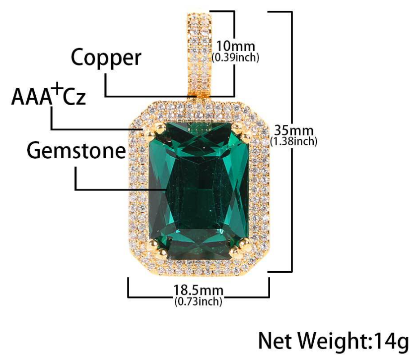 Luxurious Emerald Cut Cubic Zirconia Pendant Luxurious Emerald Cut Cubic Zirconia Pendant