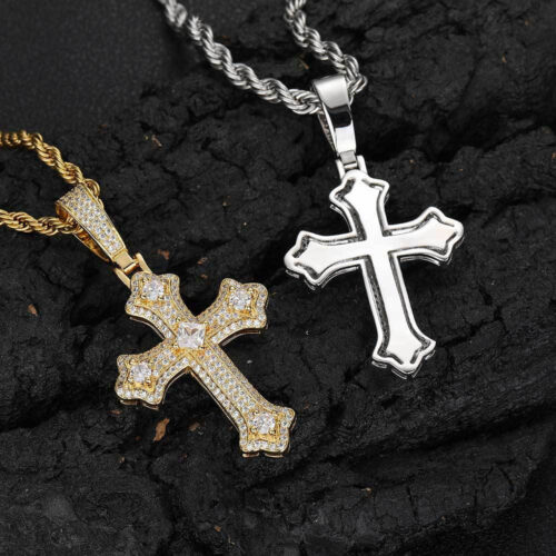 Luxurious Micro Pave CZ Gothic Cross Pendant Distributor
