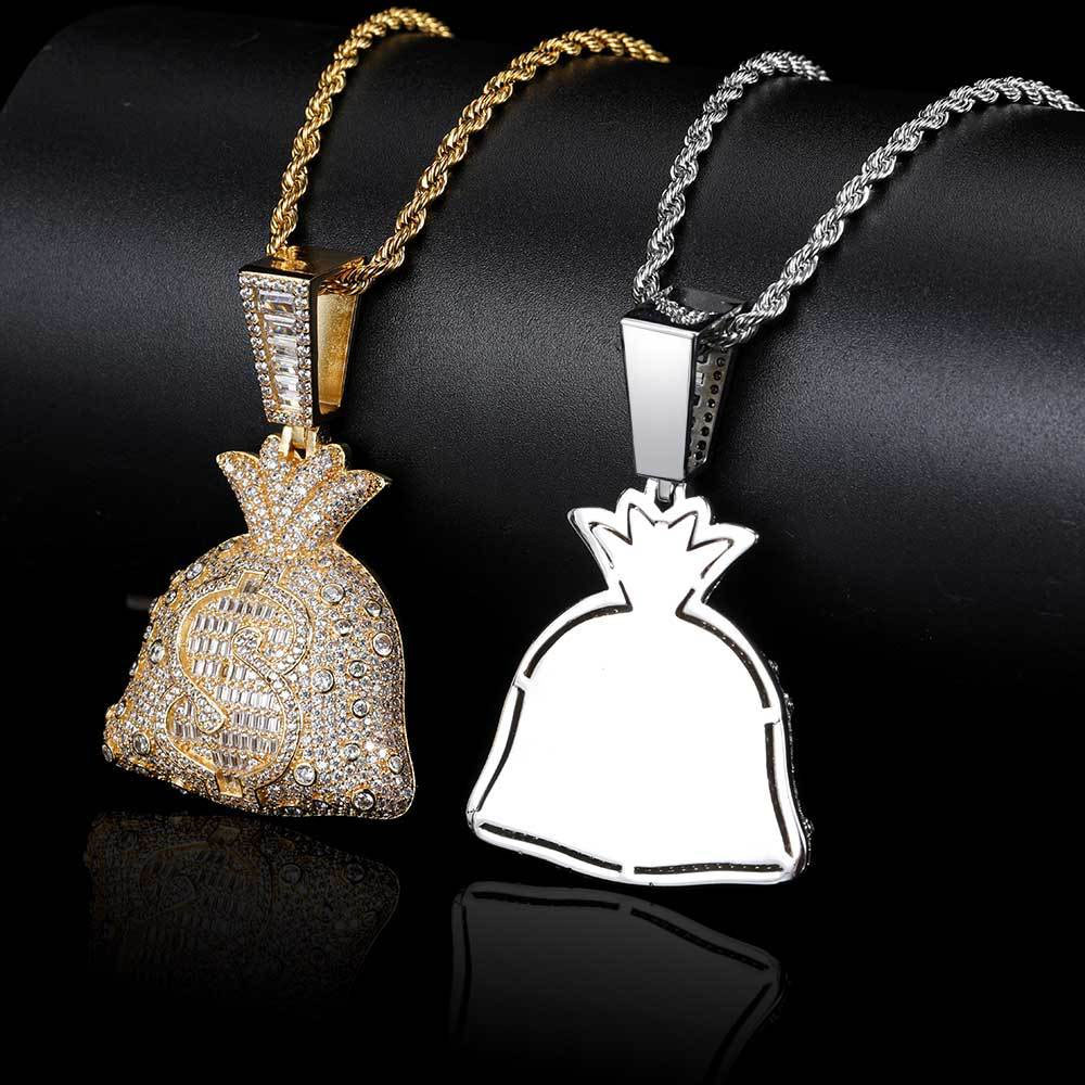 Luxury Hip Hop Dollar Money Bag Pendant Distributor
