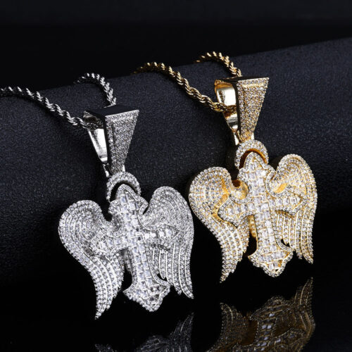 Mens Guardian Angel Wing Cross Pendant Supplier
