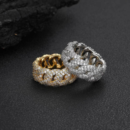 Micro Pave Cubic Zirconia Cuban Link Ring Wholesale
