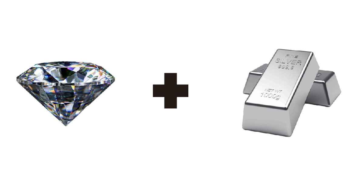 Moissanite and Sterling Silver Moissanite and Sterling Silver