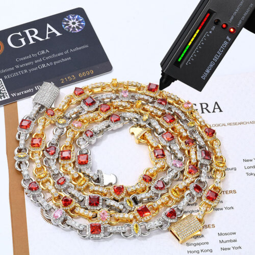 Multi-Cut VVS Moissanite Fancy Link Chain