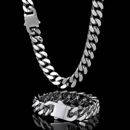 Square-Cut Stainless Steel Cuban Link Chain & Bracelet Manufacturer