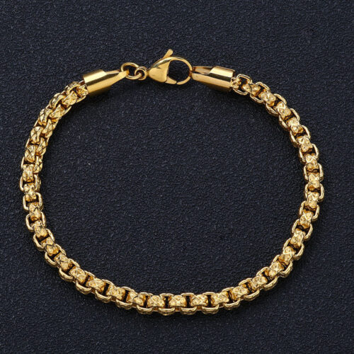 Stainless Steel Diamond-Cut Box Chain & Bracelet