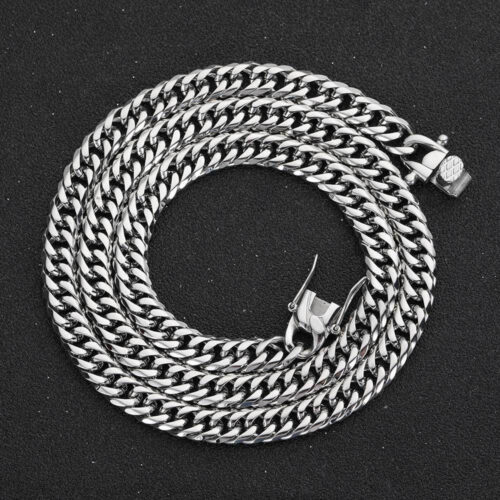 Stainless Steel Double Cuban Link Necklace & Bracelet Wholesale