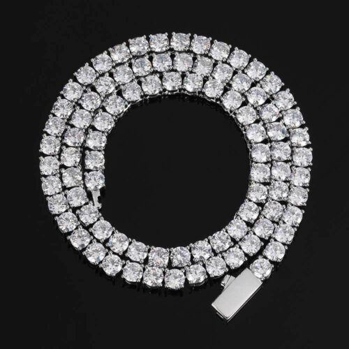 Wholesale Round CZ Tennis Link Chain Necklace Rhodium Plating