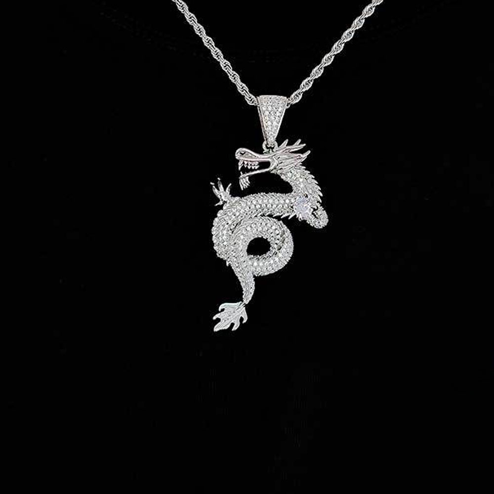 iced Out Cubic Zirconia Dragon Pendant Manufacture