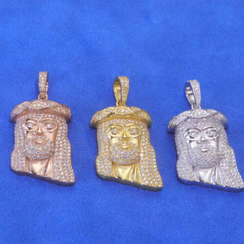 Classic Iced Out Religious Jesus Head Pendant Wholesale