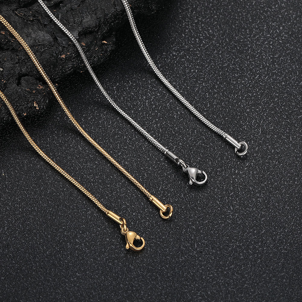 Classic Thin Stainless Steel Round Snake Chain Necklace Bracelet