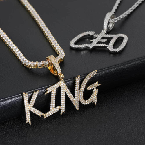 custom gothic font iced hip hop pendant