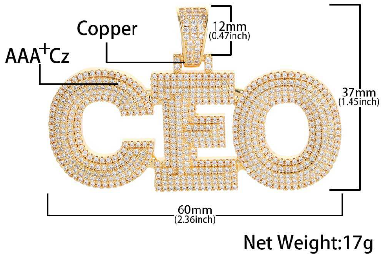 custom hip hop block nameplate pendant