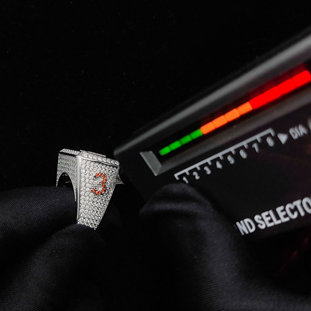 custom moissanite 925 silver initial letter ring