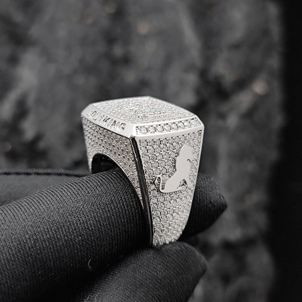 custom moissanite 925 silver initial letter ring