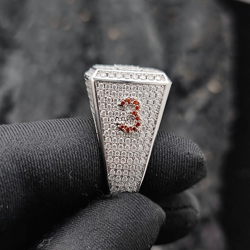 custom moissanite 925 silver initial letter ring