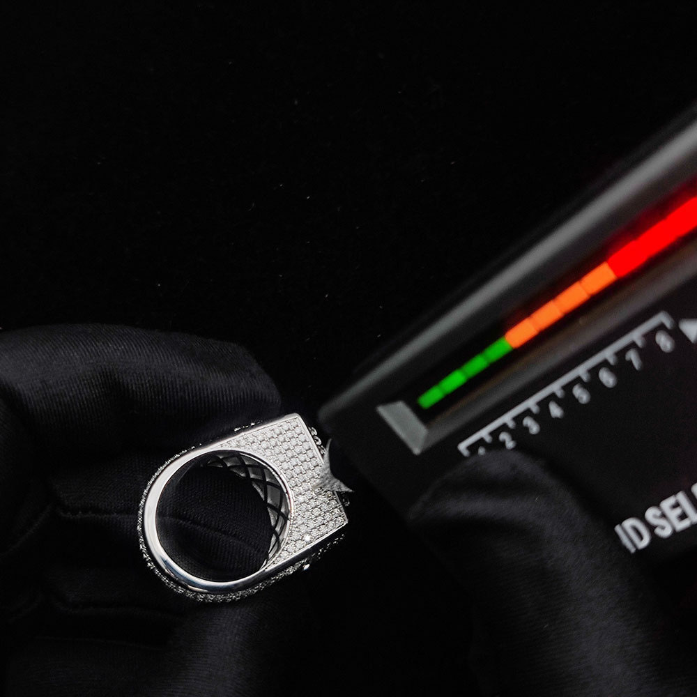 custom moissanite 925 silver initial letter ring