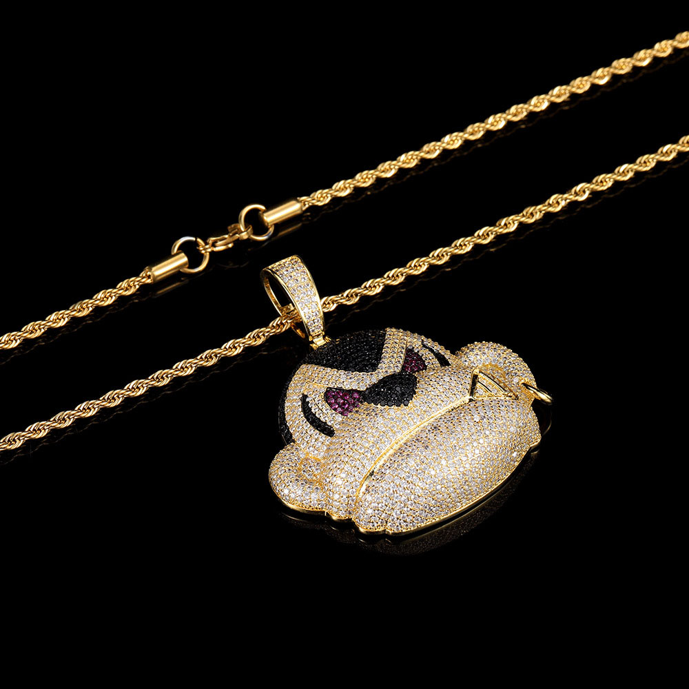 iced cubic zirconia cartoon monkey pendant