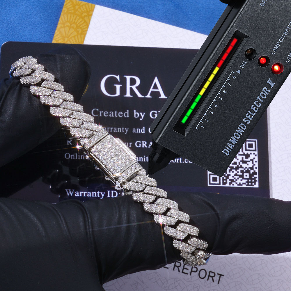 iced out 2 row 8mm moissanite cuban link chain