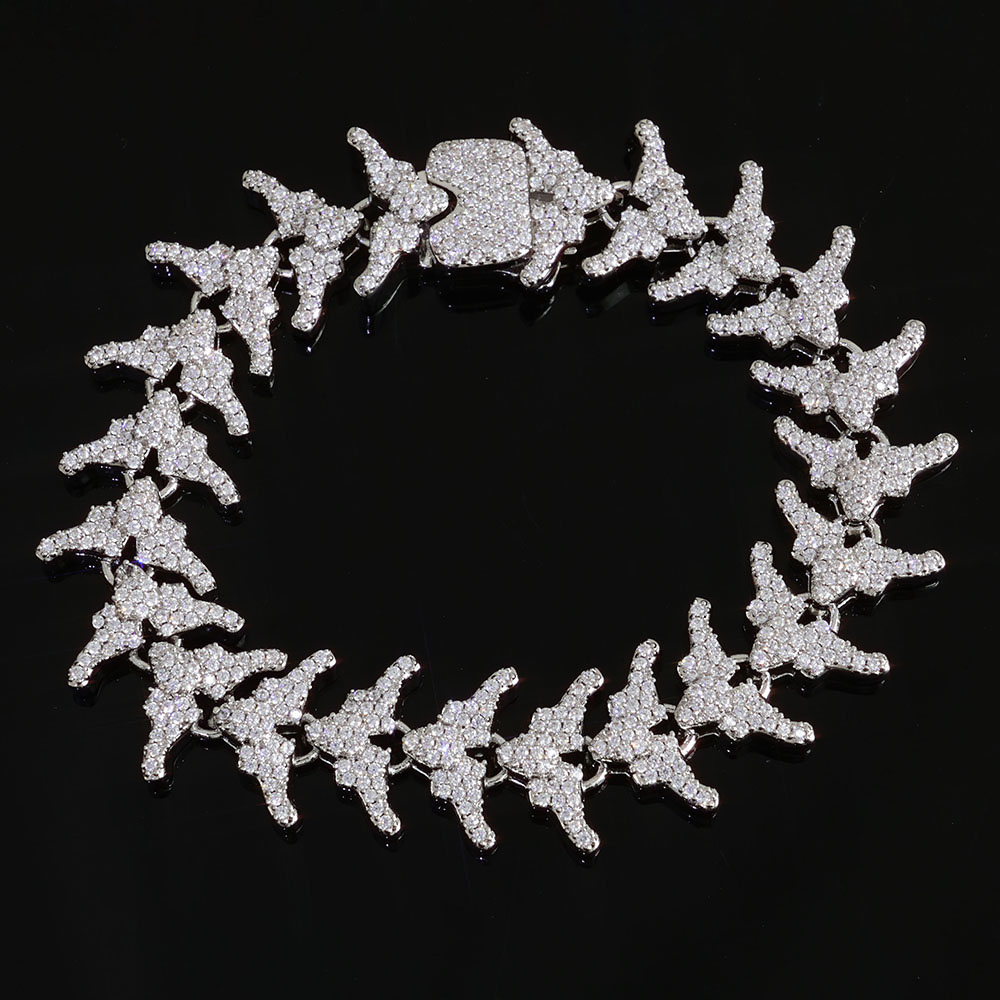 iced out cubic zirconia arrow link necklace & bracelet