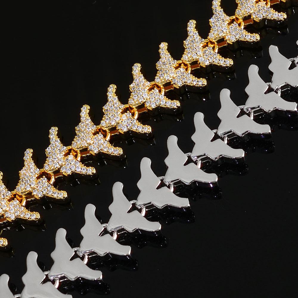 iced out cubic zirconia arrow link necklace & bracelet