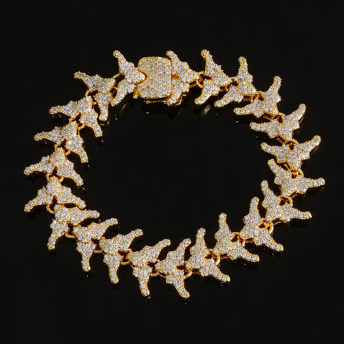 iced out cubic zirconia arrow link necklace & bracelet