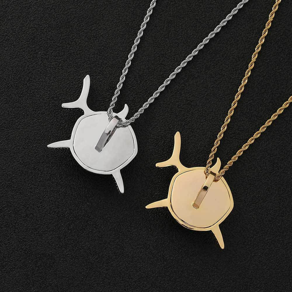 iced out cubic zirconia shark pendant necklace
