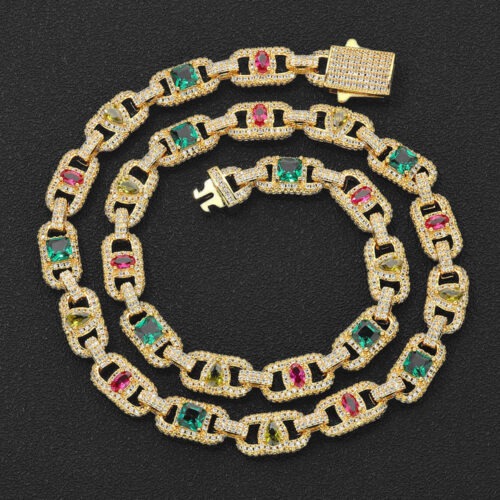 iced out gucci mariner link chain with gemstones