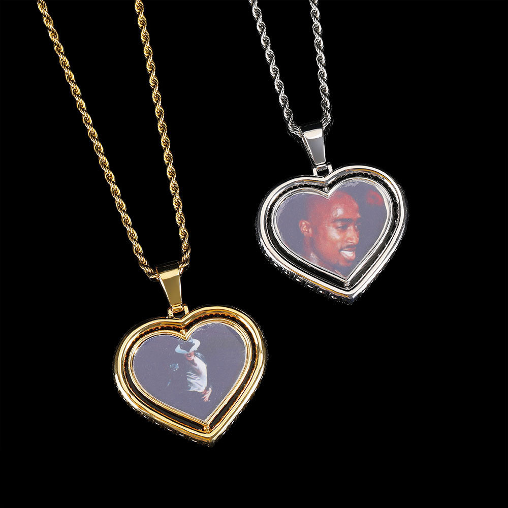 Iced Out Spinning Heart Picture Pendant Distributor