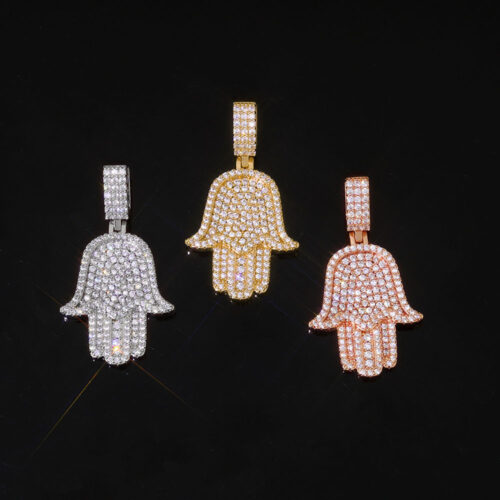 Luxury Micro-Pave Hamsa Hand Pendant Supplier