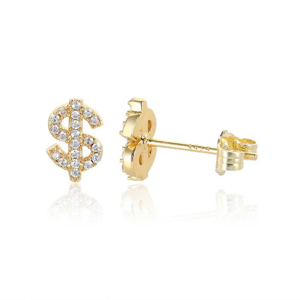 men's dollar sign stud earrings