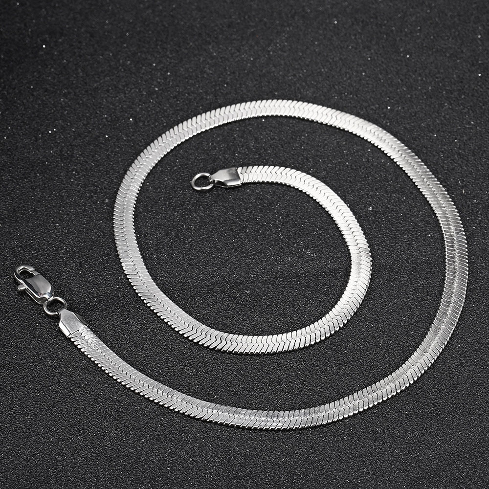 stainless steel herringbone flat snake chain