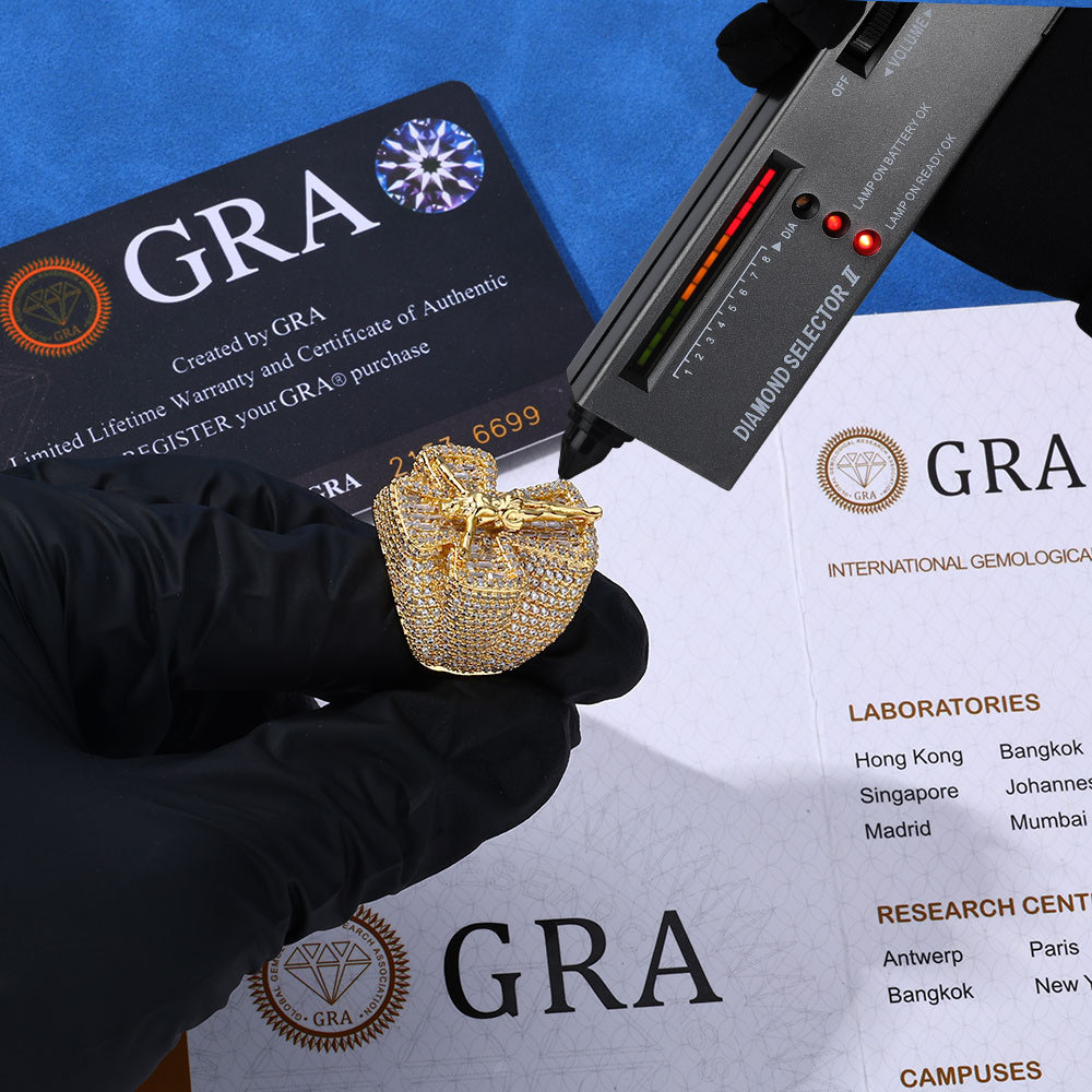 sterling silver moissanite jesus crucifix ring