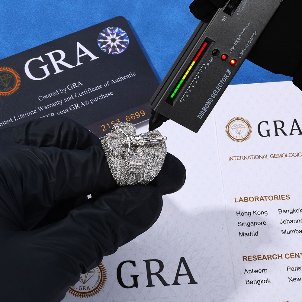 sterling silver moissanite jesus crucifix ring