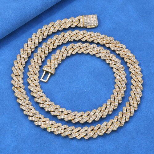 10mm baguette cut cz cuban necklace & bracelet
