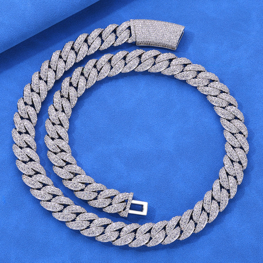 13mm 2 row micro pave cuban link necklace & bracelet
