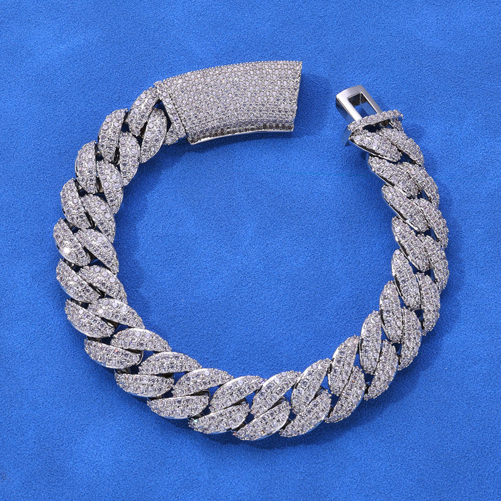 13mm 2 row micro pave cuban link necklace & bracelet