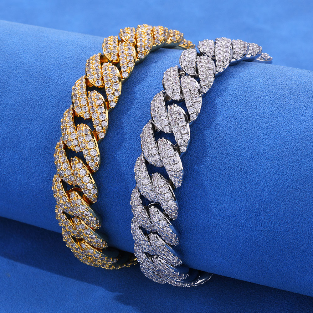 13mm 2 row micro pave cuban link necklace & bracelet