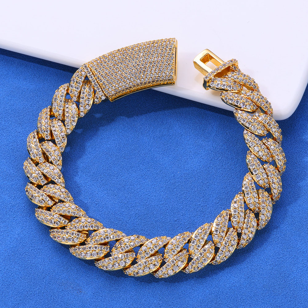 13mm 2 row micro pave cuban link necklace & bracelet