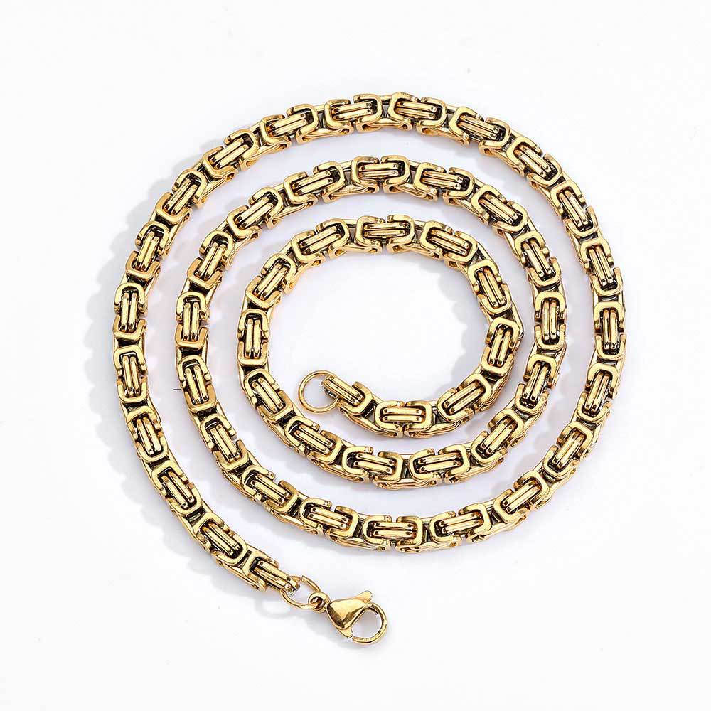 18K Gold Plating Byzantine Link Chain 18k gold plating byzantine link chain