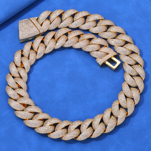 24mm micro pave cz sterling silver cuban chain