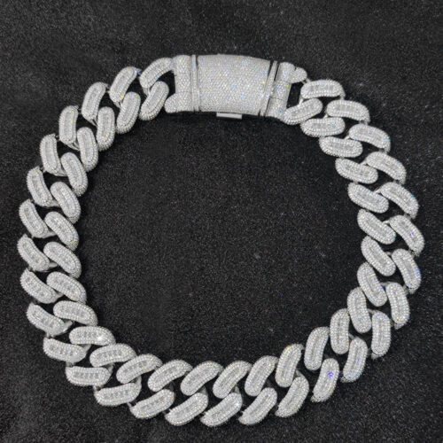 29mm large men's mixed cut stone cuban link chain