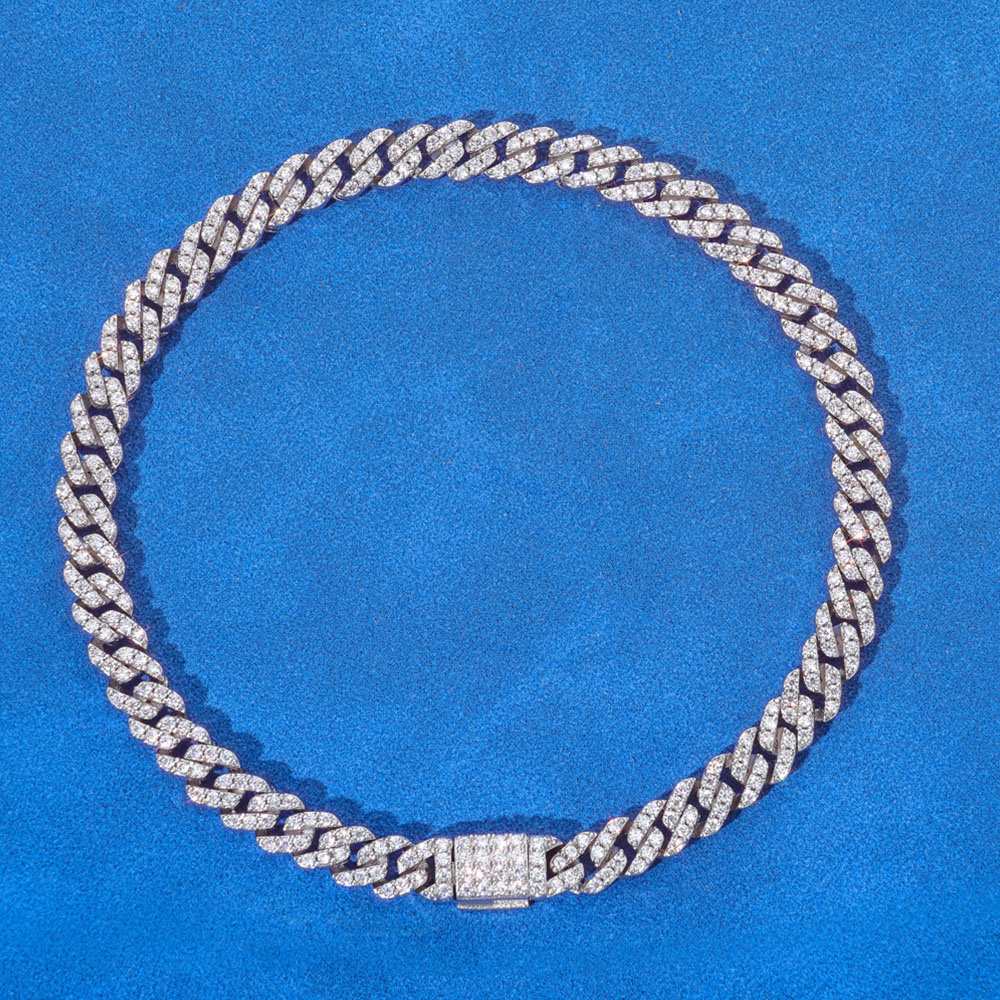5mm cz 925 silver cuban link chain & bracelet
